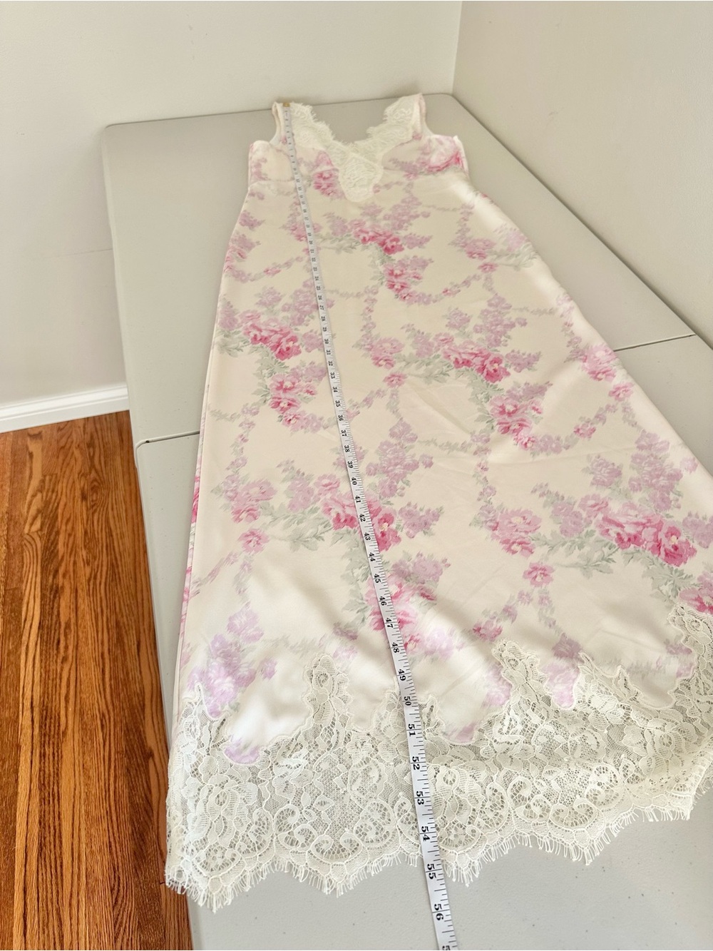 LOVESHACKFANCY Serene Slip Dress Vanilla Sorbet Medium Floral Lace Trim Romantic - Picture 8 of 8